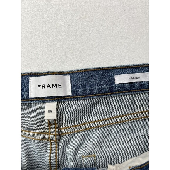 Frame Womens Size 29 Denim Le Garcon Unmatched Straight Jeans 34"Wx27"Ins. NEW - Picture 8 of 12
